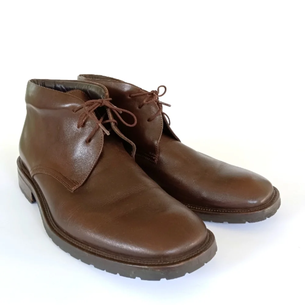 GORDON RUSH Dark Brown Leather Chukka w/ Rubber Sole EU 45/US12